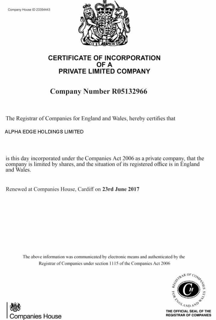 certificate